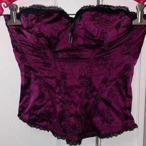 Y2K satin corset bustier size 36D strapless